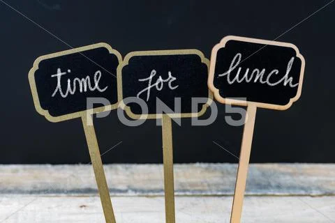 Business message TIME FOR LUNCH Stock Photos