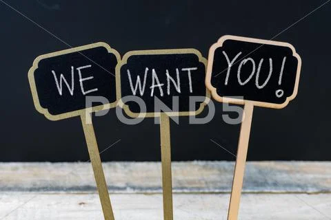Business message WE WANT YOU Stock Photos