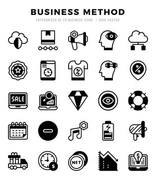 Business Method elements. Lineal Filled web icon set. Simple vector illustr.. Stock Illustration