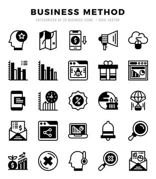 Business Method elements. Lineal Filled web icon set. Simple vector illustr.. Stock Illustration