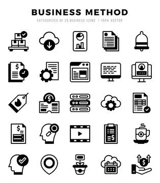 Business Method elements. Lineal Filled web icon set. Simple vector illustr.. Stock Illustration