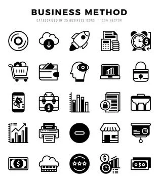 Business Method elements. Lineal Filled web icon set. Simple vector illustr.. 스톡 일러스트