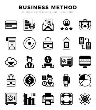 Business Method elements. Lineal Filled web icon set. Simple vector illustr.. Stock Illustration
