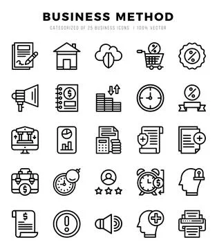 Business Method elements. Lineal web icon set. Simple vector illustration. 스톡 일러스트