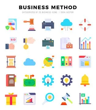 Business Method Flat icons collection. Flat icons pack. Vector illustration Stock Illustration