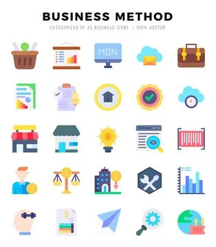 Business Method Flat icons. Vector Flat illustration. Stock Illustration