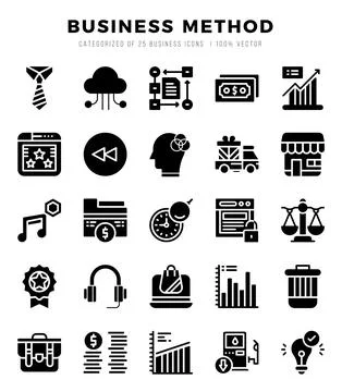 Business Method Glyph icons. Vector Glyph illustration. Stock Illustration