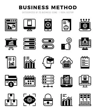 Business Method Icon Bundle 25 Icons for Websites and Apps Stock Illustration