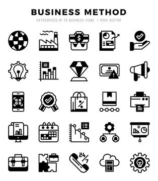 Business Method Icon Bundle 25 Icons for Websites and Apps Illustrazione stock