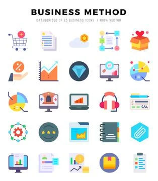 Business Method Icon Bundle 25 Icons for Websites and Apps Stockillustratie