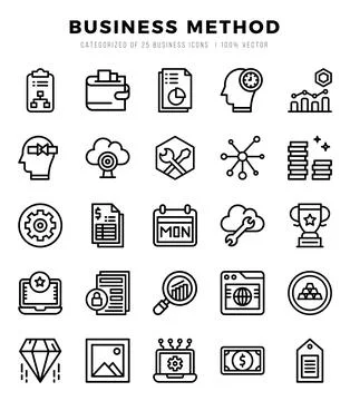 Business Method icon pack for your website. mobile. presentation. and logo .. Stock Illustration