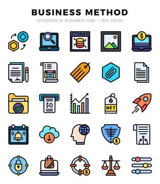 Business Method icon pack for your website. mobile. presentation. and logo .. Stock Illustration