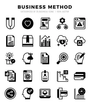 Business Method icon pack for your website. mobile. presentation. and logo .. Stock Illustration