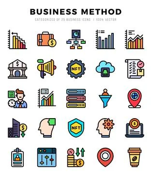 Business Method icon pack for your website. mobile. presentation. and logo .. Stock Illustration