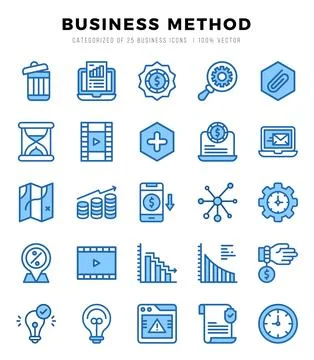 Business Method icon pack for your website. mobile. presentation. and logo .. Stock Illustration