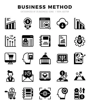 Business Method icon pack for your website. mobile. presentation. and logo .. Ilustração Stock