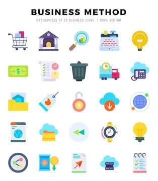 Business Method icon pack for your website. mobile. presentation. and logo .. Stock Illustration