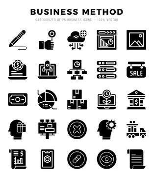 Business Method icon pack for your website. mobile. presentation. and logo .. Stock Illustration