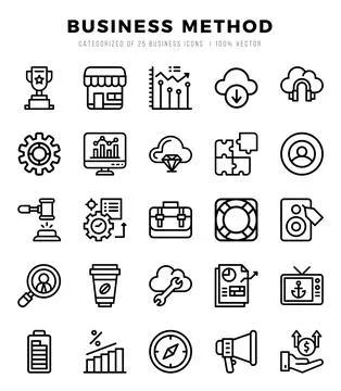 Business Method icon pack for your website. mobile. presentation. and logo .. Stock Illustration