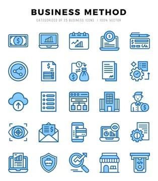 Business Method icon pack for your website. mobile. presentation. and logo .. Stock Illustration