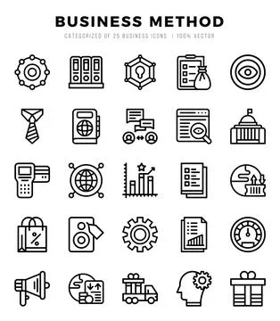 Business Method icon pack for your website. mobile. presentation. and logo .. Illustrazione stock