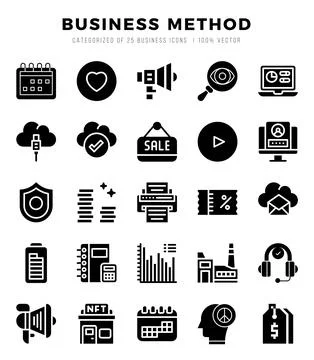 Business Method icon pack for your website. mobile. presentation. and logo .. Illustrazione stock