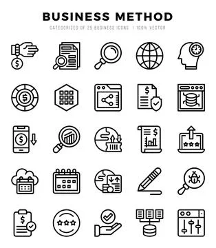 Business Method icon pack for your website. mobile. presentation. and logo .. Stock Illustration