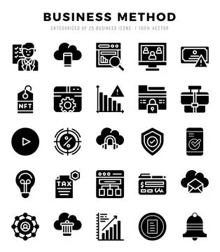 Business Method icon pack for your website. mobile. presentation. and logo .. Stock Illustration