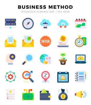 Business Method icon pack for your website. mobile. presentation. and logo .. 스톡 일러스트