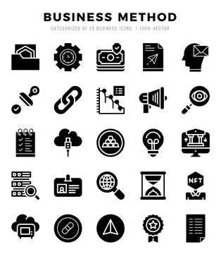 Business Method icon pack for your website. mobile. presentation. and logo .. Stock Illustration