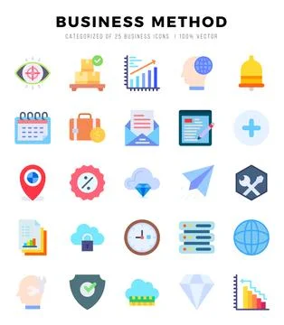 Business Method Icons bundle. Flat style Icons. Vector illustration. Stock Illustration
