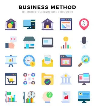 Business Method Icons bundle. Flat style Icons. Vector illustration. 스톡 일러스트