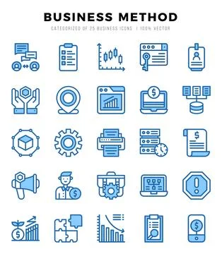 Business Method Icons bundle. Two Color style Icons. Vector illustration. Stock Illustration