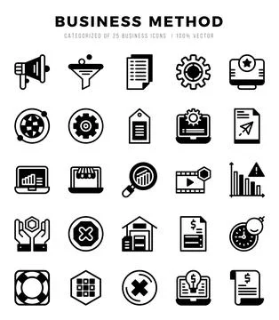 Business Method icons Pack. Lineal Filled icons set. Business Method collec.. Stock Illustration