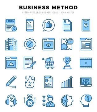 Business Method icons set. Vector illustration. Illustrazione stock