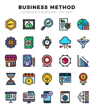 Business Method icons set for website and mobile site and apps. イラスト素材