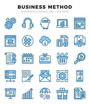 Business Method icons set for website and mobile site and apps. Stock Illustration