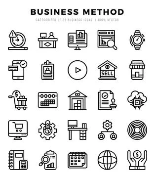 Business Method icons set for website and mobile site and apps. Stock Illustration