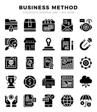 Business Method icons set for website and mobile site and apps. Stock Illustration