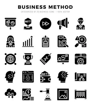 Business Method icons set for website and mobile site and apps. Stock Illustration