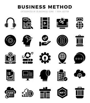 Business Method icons set for website and mobile site and apps. Stock Illustration