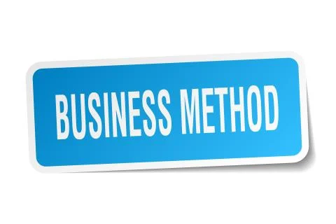 Business method square sticker on white Stock Illustration