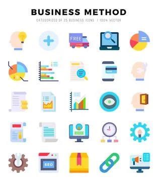Business Method web icons in Flat style. Stock Illustration