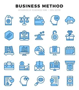 Business Method web icons in Two Color style. Stock Illustration