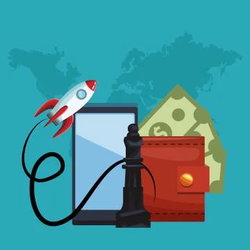 Business mobile apps Illustrazione stock