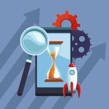 Business mobile apps Stock Illustration
