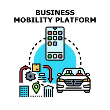 Business mobility platform managing transportation logistics and services Stock Illustration