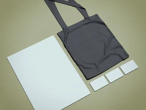 Business mock up with bag. 3d rendering Stockillustratie