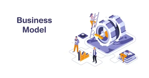 Business Model Animation With Text 4K Stock Footage 170425458