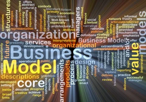 Business model background concept glowing Stock Illustration